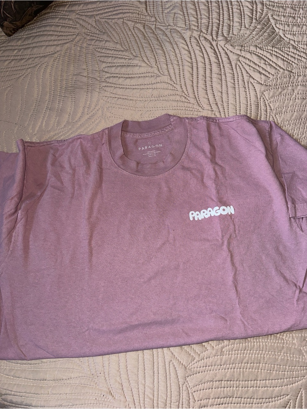PARAGON Short-Sleeve Tee in Dusty Mauve with White Logo